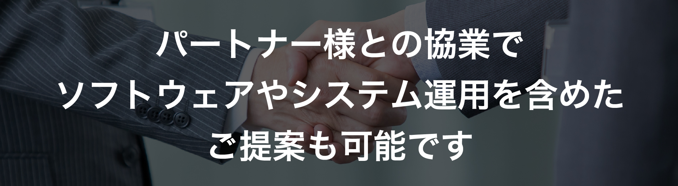 パートナー様との協業でソフトウェアやシステム運用を含めたご提案も可能です