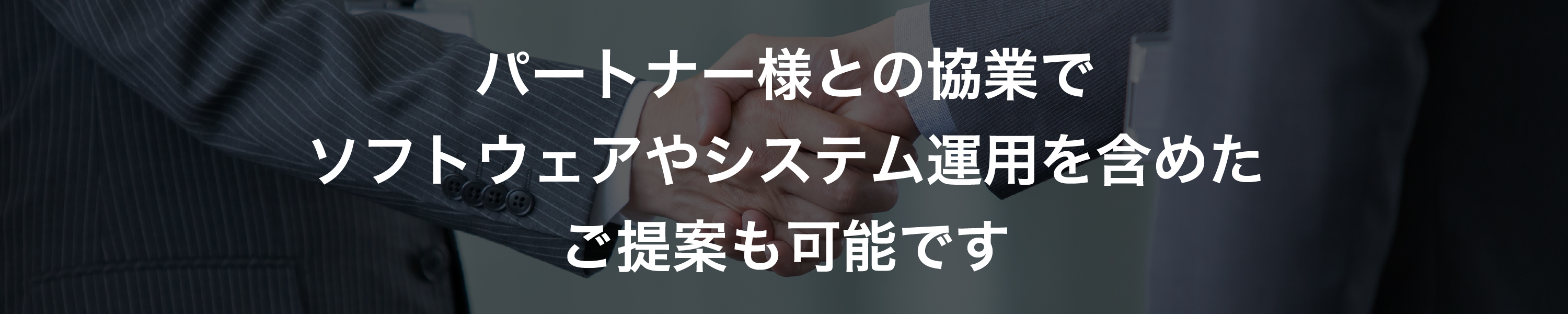 パートナー様との協業でソフトウェアやシステム運用を含めたご提案も可能です