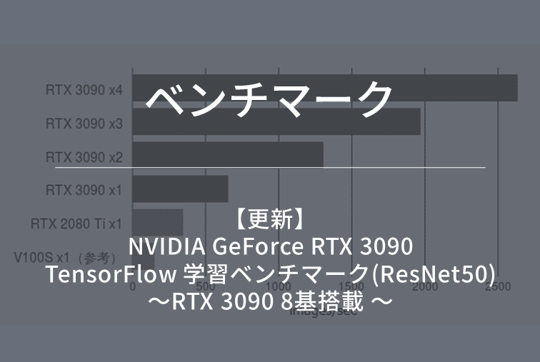 【ベンチマーク(完全版)】NVIDIA GeForce RTX 3090 TensorFlow 学習ベンチマーク(ResNet50)　～RTX 3090 8基搭載 ～